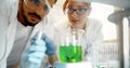 Group of chemistry students working in laboratory Royalty Free Stock Photo