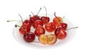 Group Cherries Single Split Royalty Free Stock Photo