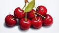 A group of cherries sitting on top of each other. Generative ai Royalty Free Stock Photo