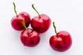 Group of Cherries on White Royalty Free Stock Photo