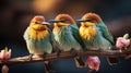 Group of Chestnut-headed Bee eater (Merops Apiaster