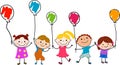 Group of children and balloon