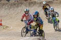 Group of children bike racers Royalty Free Stock Photo