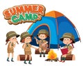 Group of children camping out Royalty Free Stock Photo