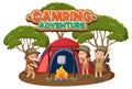 Group of children camping out Royalty Free Stock Photo