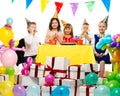 Group of children celebrating birthday