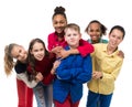 Group of children with different complexion embracing Royalty Free Stock Photo