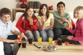 Group Of Children Eating Burgers At Home Royalty Free Stock Photo