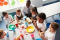 Group Of Children Eating Lunch In School Cafeteria Royalty Free Stock Photo