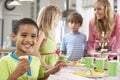 Group Of Children Enjoying Birthday Party Food At Table Royalty Free Stock Photo