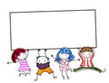 Group of children holding banner Royalty Free Stock Photo