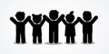 Group of children holding hands icon