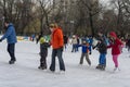 Group of children ice skating