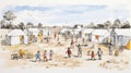 A group of children live in a refugee camp