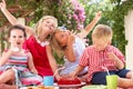 Group Of Children At Outdoor Tea Party Royalty Free Stock Photo