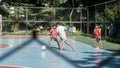 a group of children play football Royalty Free Stock Photo