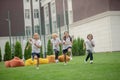 Group of children running and looking energized Royalty Free Stock Photo