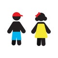 Group of children silhouette icon