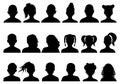 Group of children, silhouette, unrecognizable people. Vector illustration