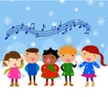 Group of children singing Royalty Free Stock Photo