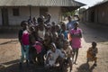 Group of children in a slum in the outskirts of the city of Gabu, in Guinea-Bissau