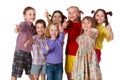 Group of children with thumbs up sign Royalty Free Stock Photo