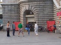 Group of Chinese People were playing a shuttle in the late Royalty Free Stock Photo