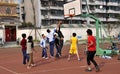 Pengzhou, China: Youths Playing Basketball Royalty Free Stock Photo