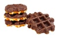 Group of chocolate covered waffles