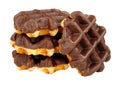 Group of chocolate covered waffles