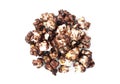 Group of chocolate popcorn isolated on white background. Delicious dessert Royalty Free Stock Photo