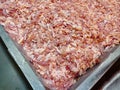 Group of chopped raw chicken meat for sale