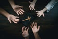 Group of christianity people praying hope together, Christians  concept Royalty Free Stock Photo