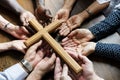 Group of christianity people praying hope together