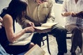 Group of christianity people reading bible together Royalty Free Stock Photo