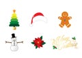 Christmas icons in color full editable resizable vector Royalty Free Stock Photo