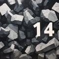 Monochrome Hyperrealistic Painting Of Rocks And Numbers