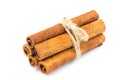 Group of cinnamon sticks isolated on white background. Royalty Free Stock Photo
