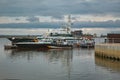 Group of civil guard patrol boats berthed at the pier