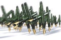 Group of classical fountain pens marching Royalty Free Stock Photo