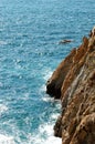 Group of cliff divers in free fly, Acapulco, Mexico. Royalty Free Stock Photo