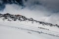 Group of climbers on the elbrus slope on glacier Royalty Free Stock Photo