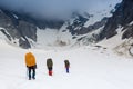 Group of climbers in the mountains Royalty Free Stock Photo