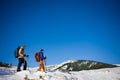 A group of climbers in the mountains. Royalty Free Stock Photo