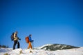 A group of climbers in the mountains. Royalty Free Stock Photo