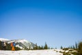 A group of climbers in the mountains. Royalty Free Stock Photo