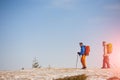 A group of climbers in the mountains. Royalty Free Stock Photo