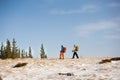 A group of climbers in the mountains. Royalty Free Stock Photo