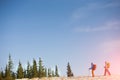 A group of climbers in the mountains. Royalty Free Stock Photo