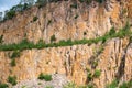 Group of climbers by top rope climbing